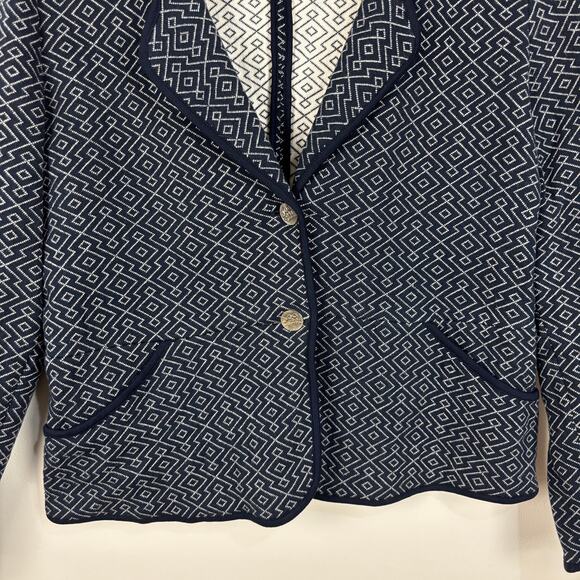 Pendleton Knit Cotton 2-Button Blazer XL Southwest Geometric pockets - Picture 3 of 11